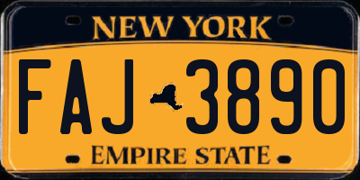 NY license plate FAJ3890