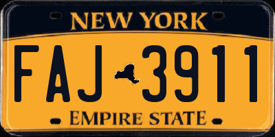 NY license plate FAJ3911