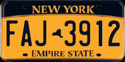 NY license plate FAJ3912