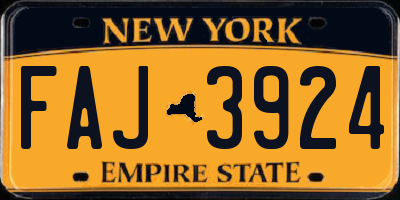 NY license plate FAJ3924