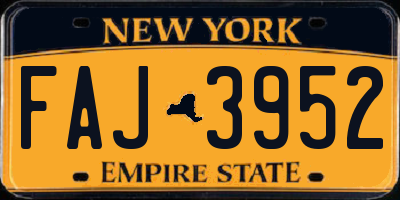 NY license plate FAJ3952