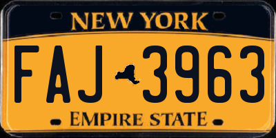 NY license plate FAJ3963