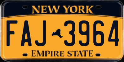 NY license plate FAJ3964
