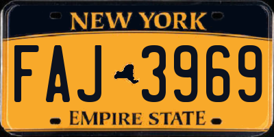 NY license plate FAJ3969