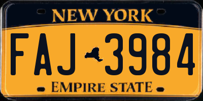 NY license plate FAJ3984