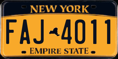 NY license plate FAJ4011