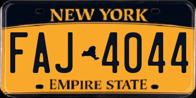 NY license plate FAJ4044