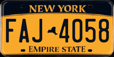 NY license plate FAJ4058
