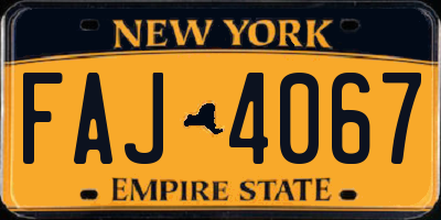 NY license plate FAJ4067
