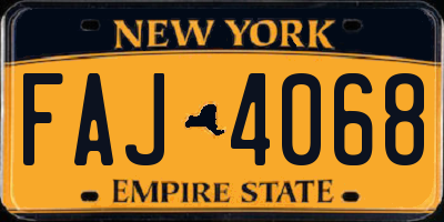 NY license plate FAJ4068
