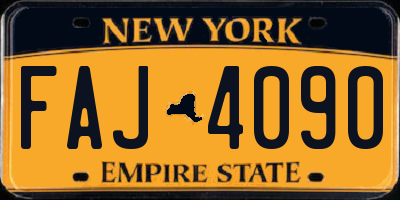 NY license plate FAJ4090
