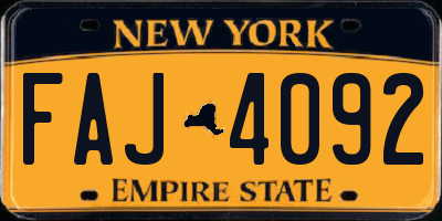 NY license plate FAJ4092