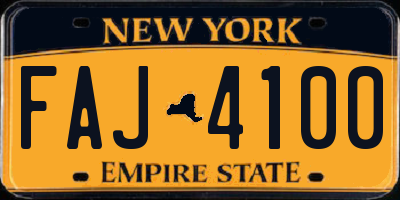 NY license plate FAJ4100