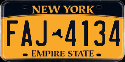 NY license plate FAJ4134