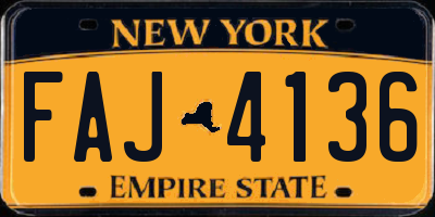 NY license plate FAJ4136