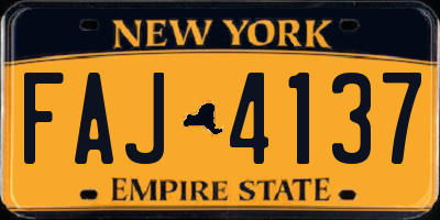 NY license plate FAJ4137