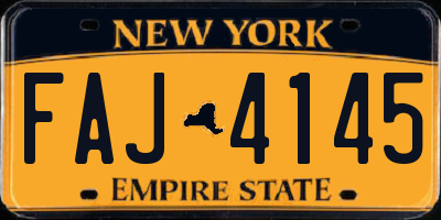 NY license plate FAJ4145
