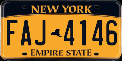 NY license plate FAJ4146