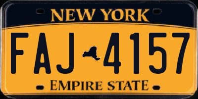 NY license plate FAJ4157