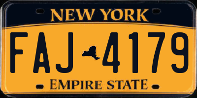 NY license plate FAJ4179