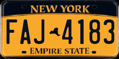 NY license plate FAJ4183