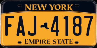 NY license plate FAJ4187