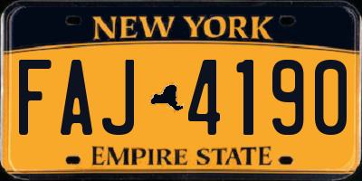 NY license plate FAJ4190