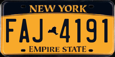 NY license plate FAJ4191