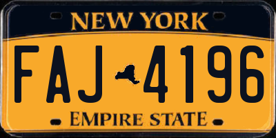NY license plate FAJ4196