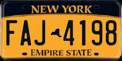 NY license plate FAJ4198
