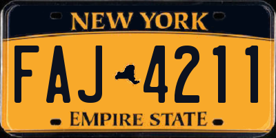 NY license plate FAJ4211