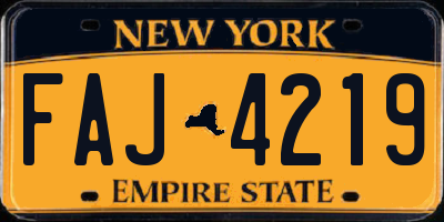 NY license plate FAJ4219