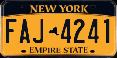 NY license plate FAJ4241