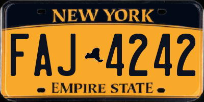 NY license plate FAJ4242