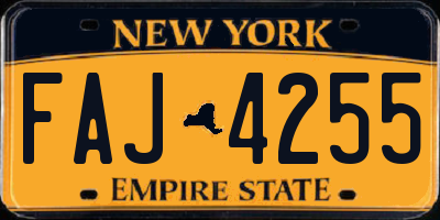 NY license plate FAJ4255