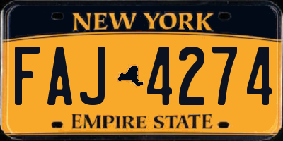 NY license plate FAJ4274