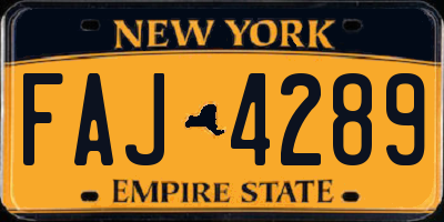 NY license plate FAJ4289