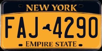 NY license plate FAJ4290