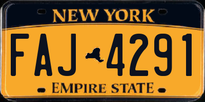 NY license plate FAJ4291