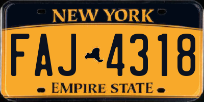 NY license plate FAJ4318