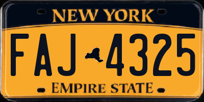 NY license plate FAJ4325