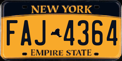 NY license plate FAJ4364