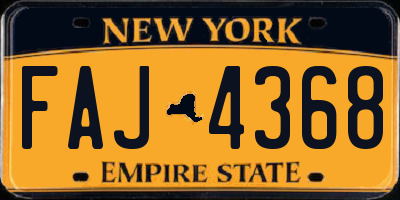 NY license plate FAJ4368