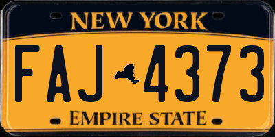 NY license plate FAJ4373