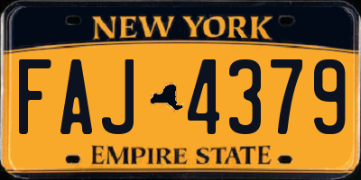 NY license plate FAJ4379