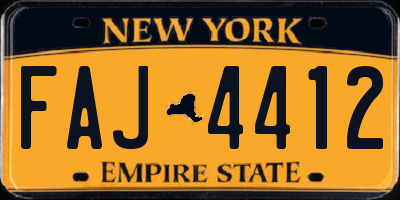 NY license plate FAJ4412