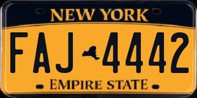 NY license plate FAJ4442