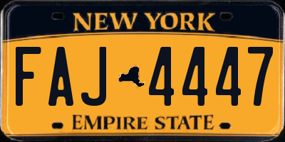 NY license plate FAJ4447