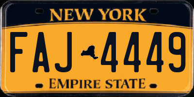 NY license plate FAJ4449