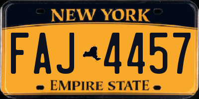 NY license plate FAJ4457